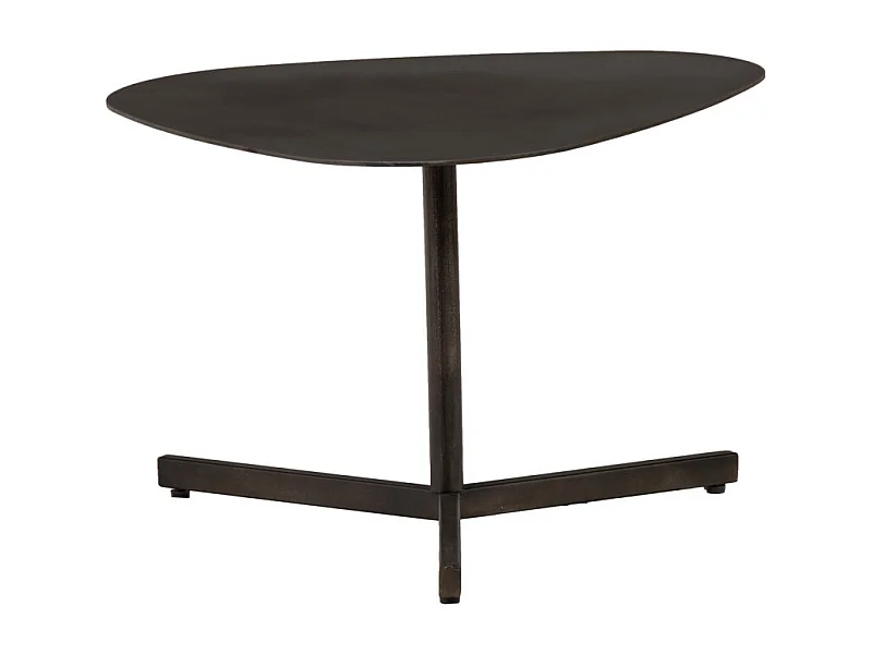 Table basse 60 cm triangulaire métal vieilli gris anthracite - KEPLER