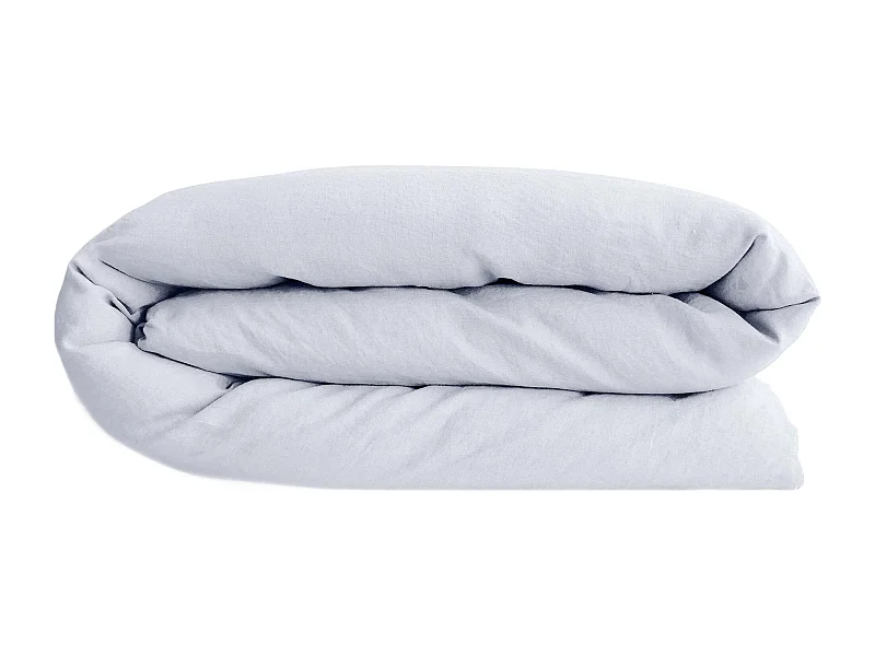 Housse de couette 240x220 cm lin lavé SONATE blanc Neige