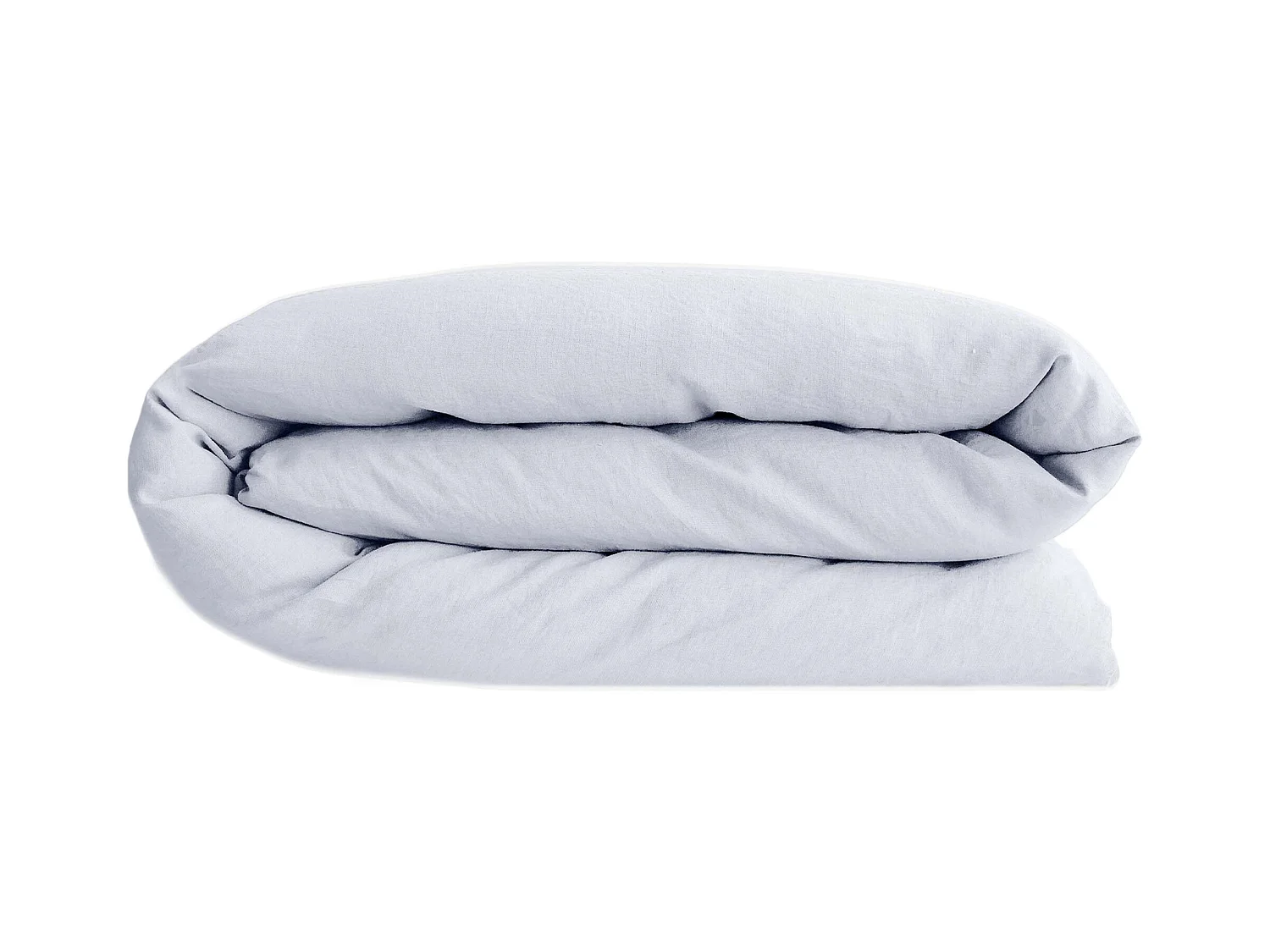 Housse de couette 140x200 cm lit simple lin lavé SONATE blanc Neige