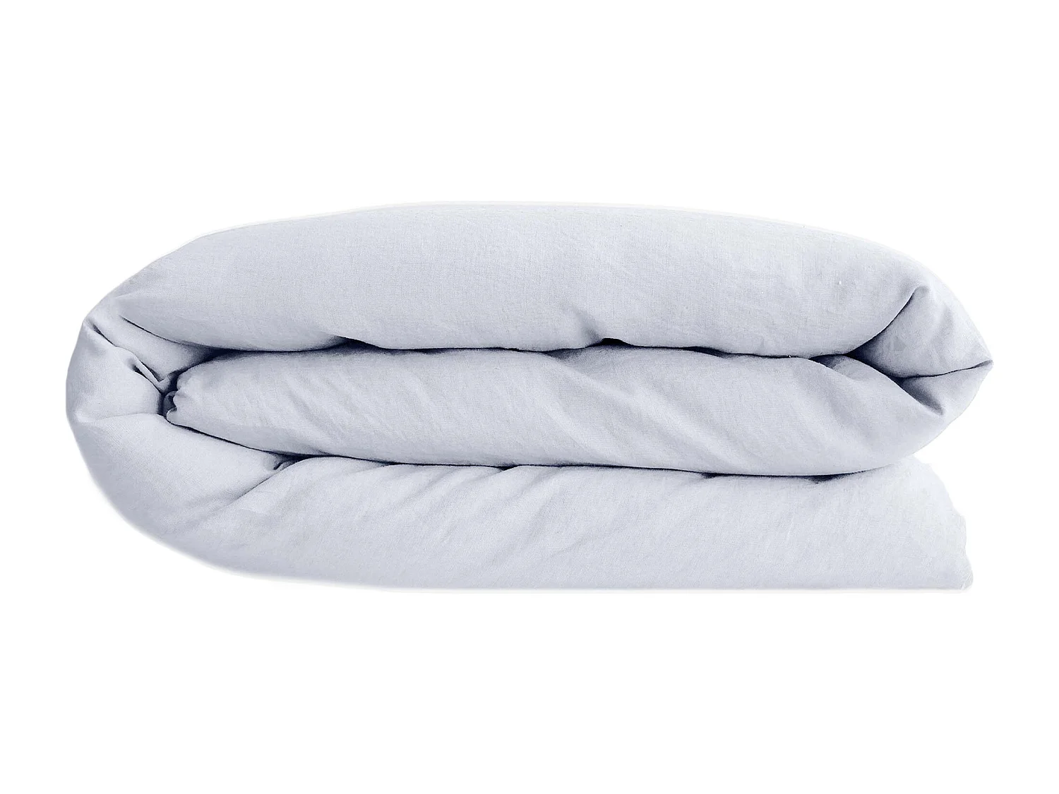 Housse de couette 140x200 cm lit simple lin lavé SONATE blanc Neige