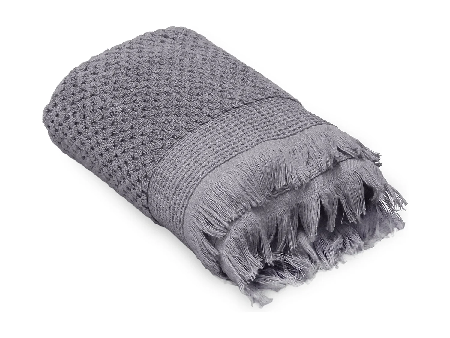 Drap de bain jacquard 550 g/m² 95x140 cm TETHYS micro-coton gris Brume