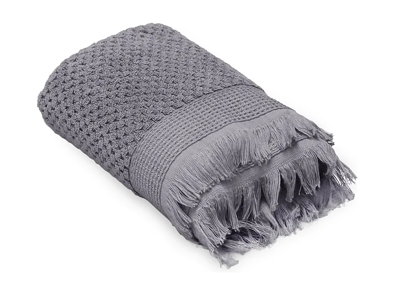 Drap de bain jacquard 550 g/m² 95x140 cm TETHYS micro-coton gris Brume