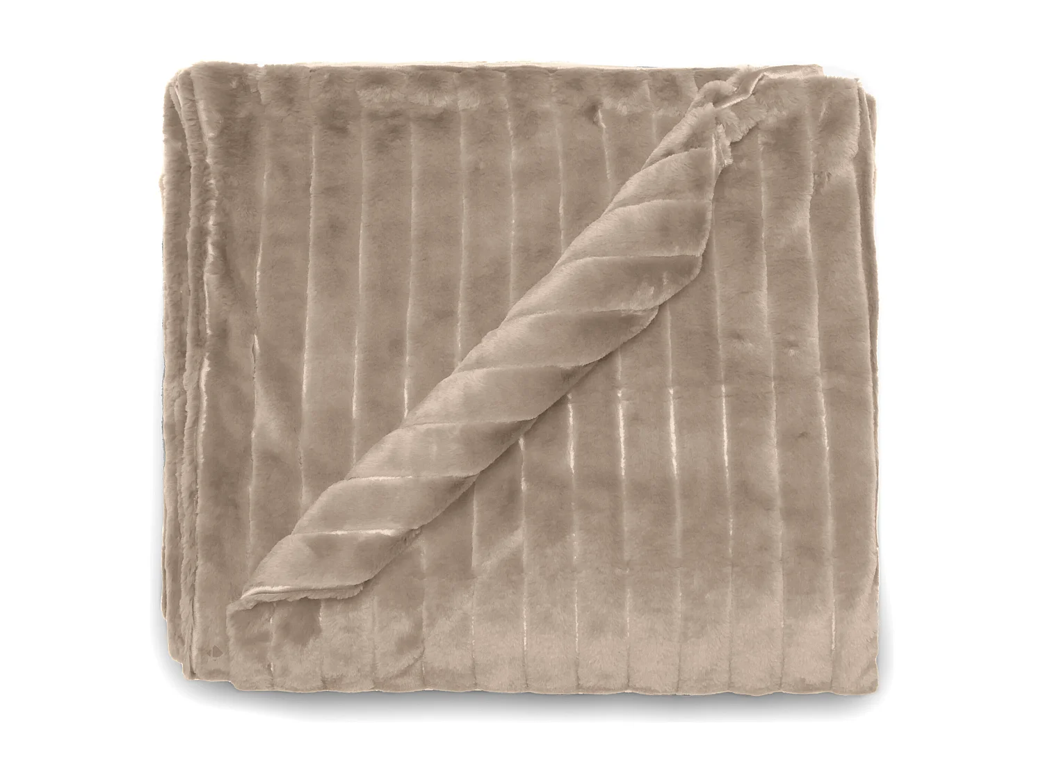 Dessus de lit 260x230 cm HERMINE fausse fourrure beige Naturel