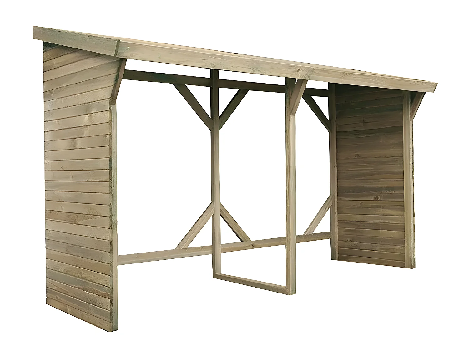 Abri bûches - 2.5 m² - 2.78 x 0.90 x 1.85 m- 5 Stères