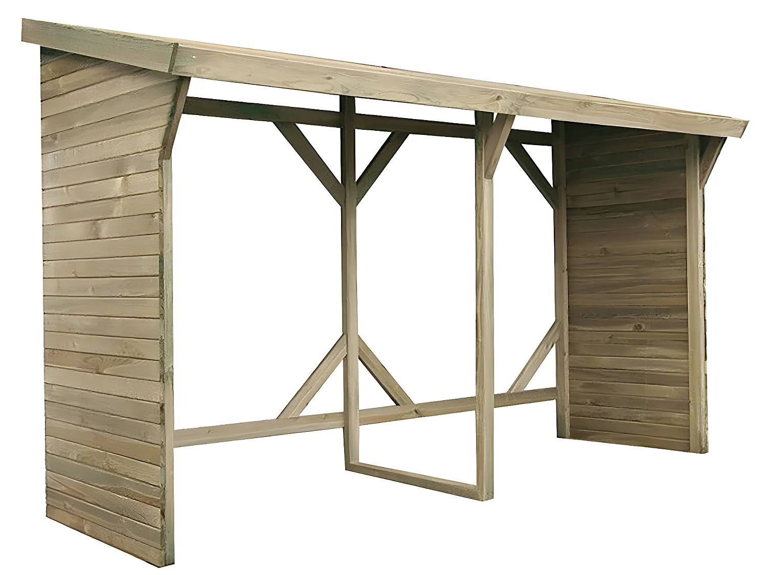 Abri bûches - 2.5 m² - 2.78 x 0.90 x 1.85 m- 5 Stères