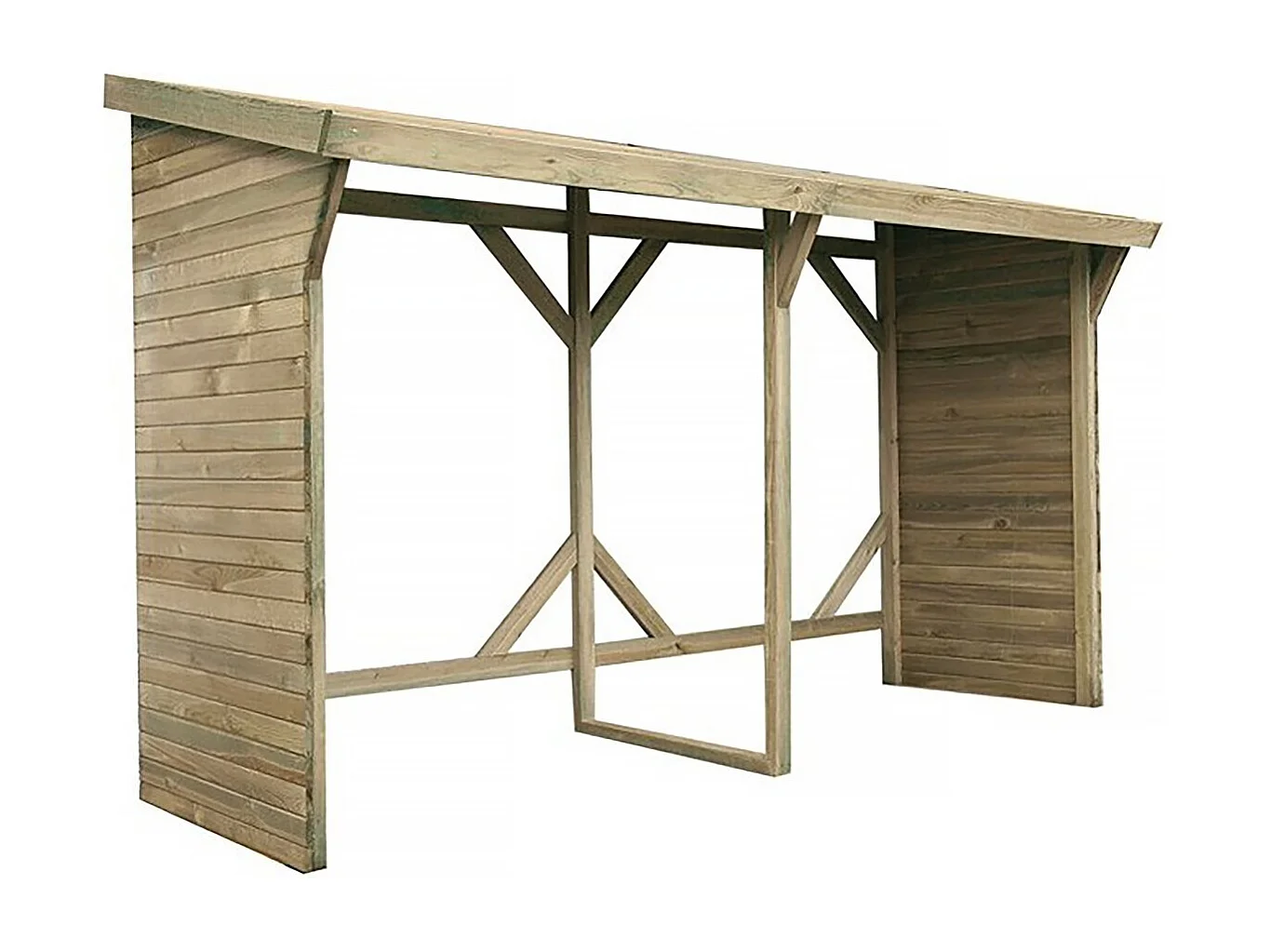 Houtopslag haardhout rek buiten - 2.5 m² - 278 x 90 x 185 cm- 5 kuub