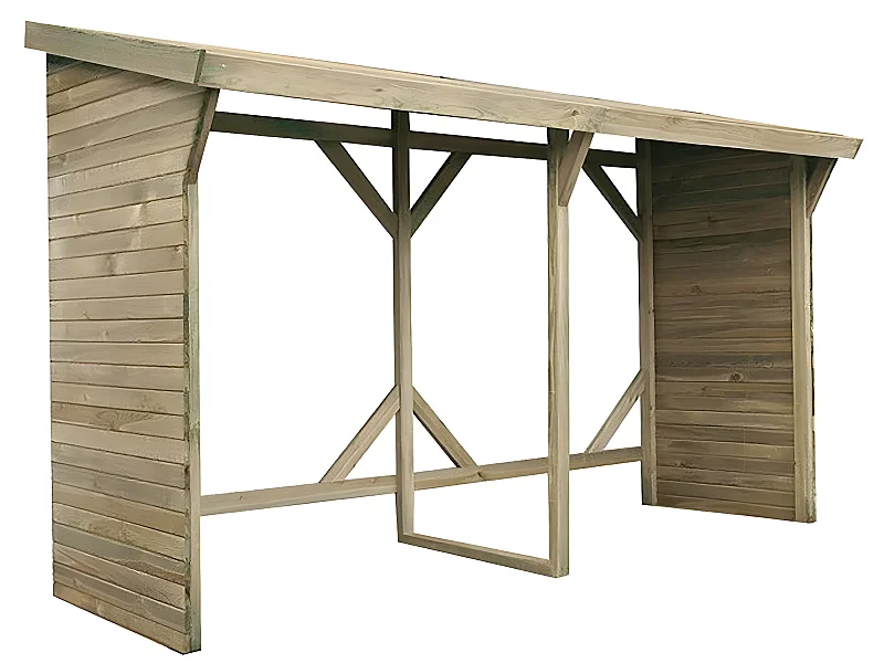 Abri bûches - 2.5 m² - 2.78 x 0.90 x 1.85 m- 5 Stères