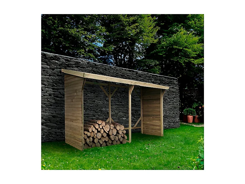 Holzunterstand - 2,5 m² - 2,78 x 0,90 x 1,85 m- 5 Raummeter