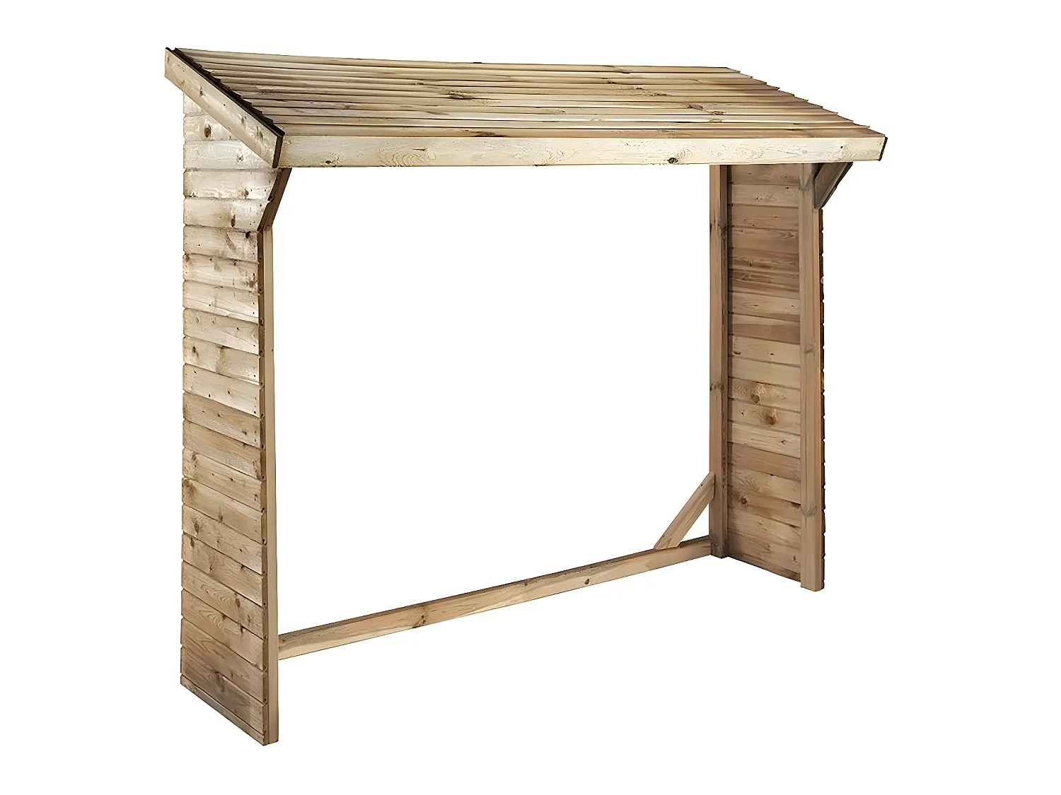 Abri bûches - 1.05 m² - 2.10 x 0.50 x 1.8 m- 2 Stères