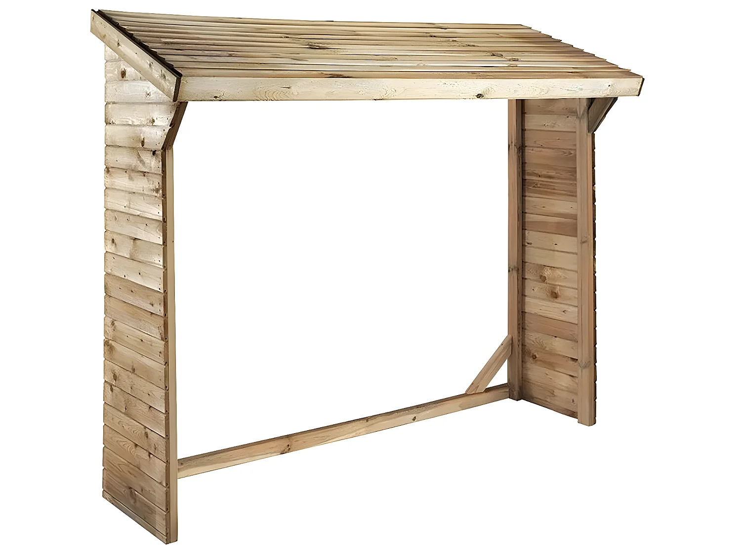 Abri bûches - 1.05 m² - 2.10 x 0.50 x 1.8 m- 2 Stères