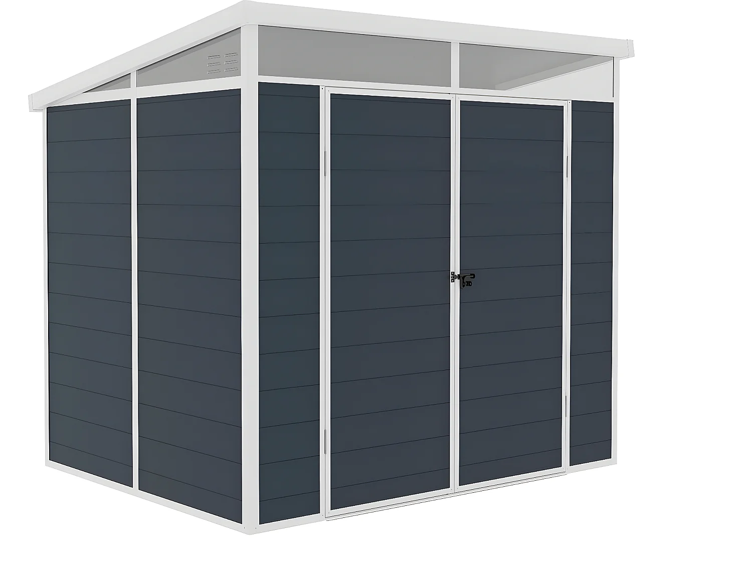 Abri de jardin "Detroit" en résine - Gris - 4.54m² - 1.91 x 2.38 m