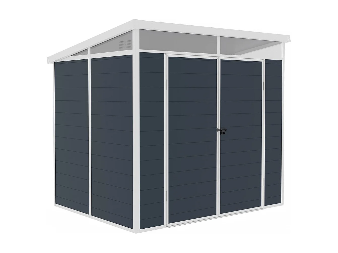 Abri de jardin "Detroit" en résine - Gris - 4.54m² - 1.91 x 2.38 m