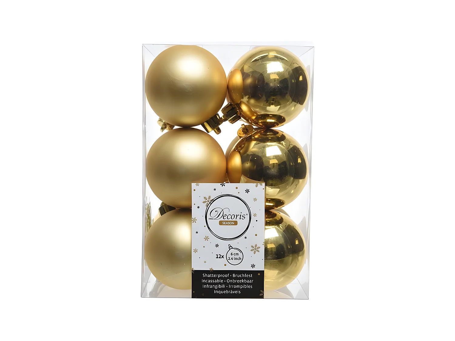 Palle di Natale Decoris 12 Unità Dorato Plastica Ø 6 cm