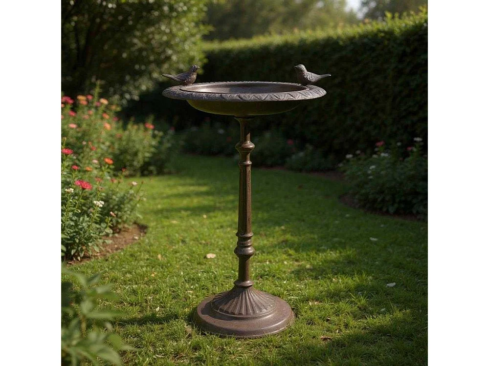 Mangeoire-Bain à oiseaux en fonte Grand modèle
