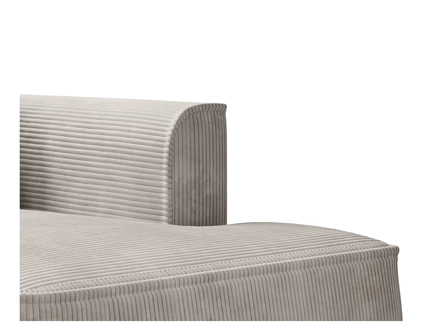 Méridienne droite en velours côtelé beige PINETA