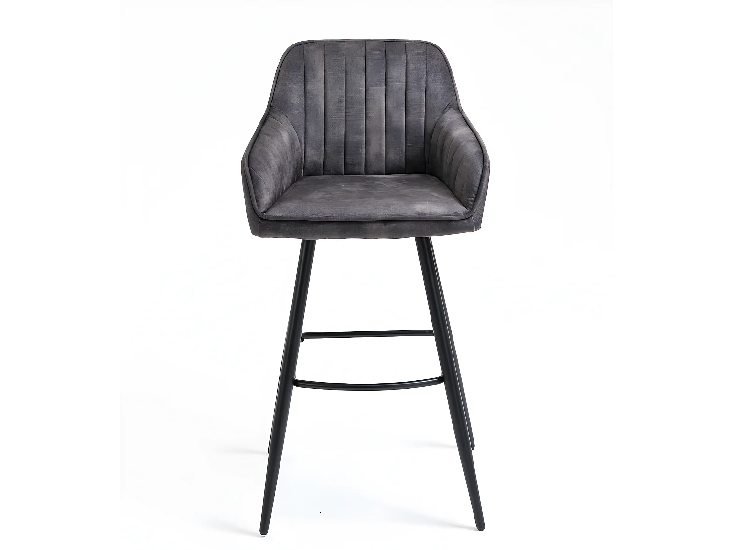 Barkruk set van 2 - Stof & metaal - Antraciet - BOND