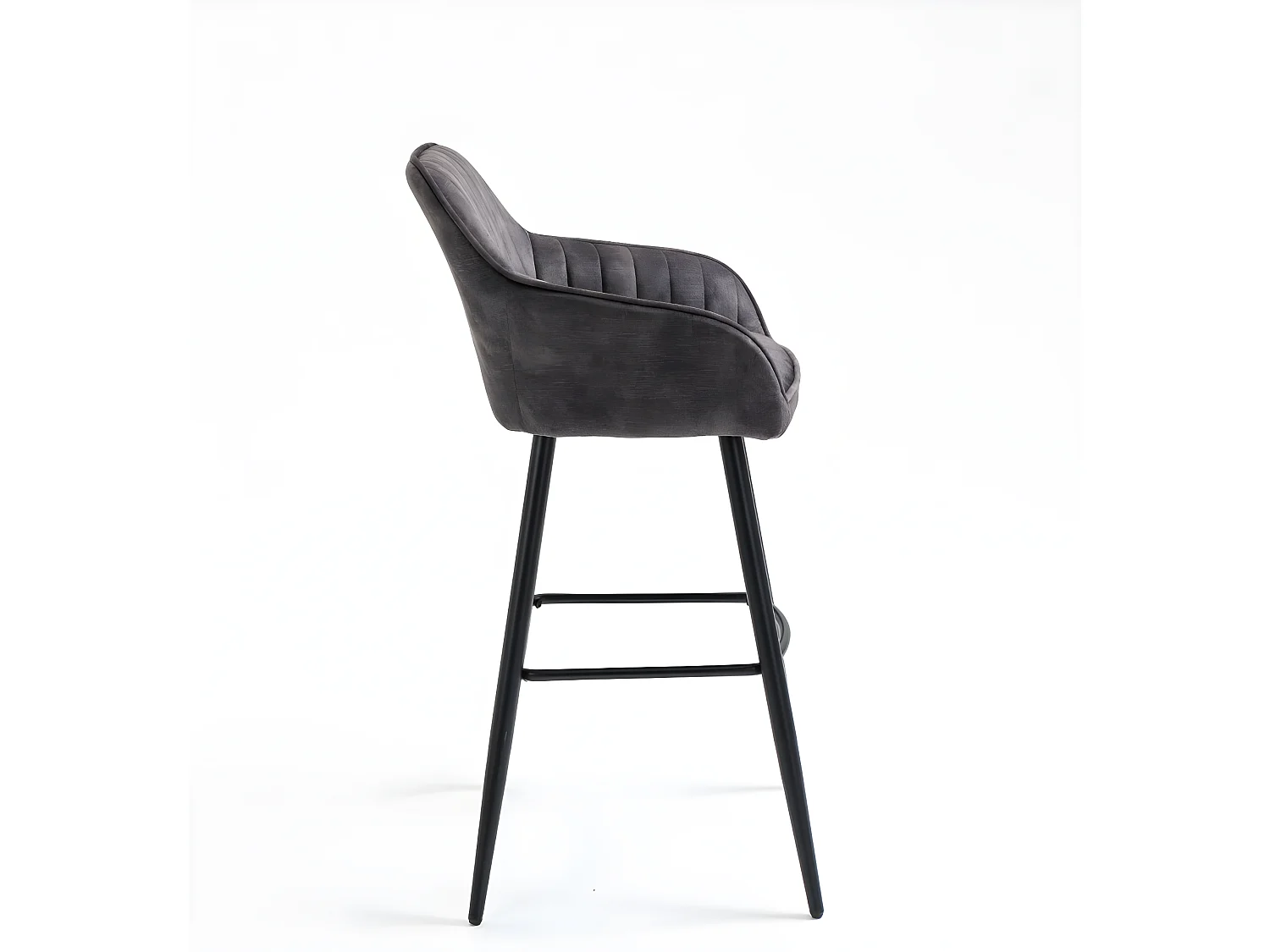 Barkruk set van 2 - Stof & metaal - Antraciet - BOND