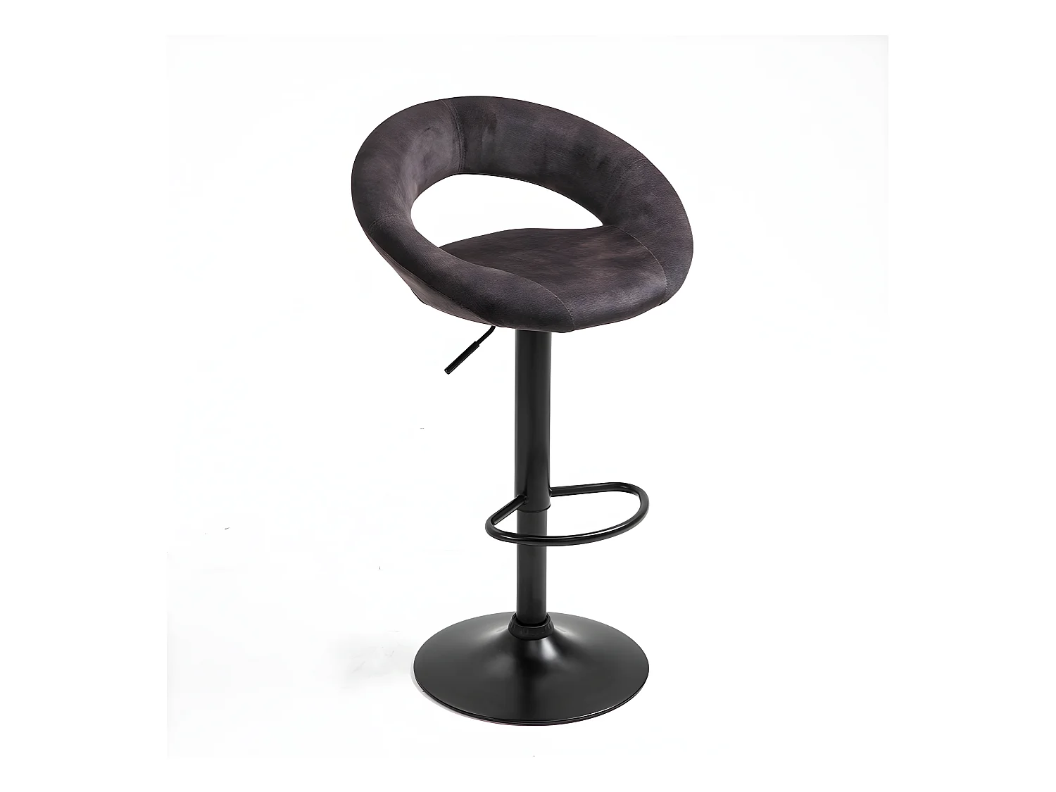 Barhocker 2er-Set höhenverstellbar - Stoff & Metall - Anthrazit - VANJA