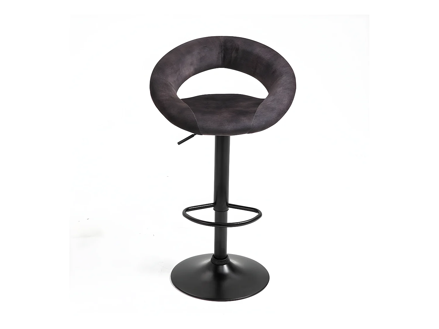 Barhocker 2er-Set höhenverstellbar - Stoff & Metall - Anthrazit - VANJA