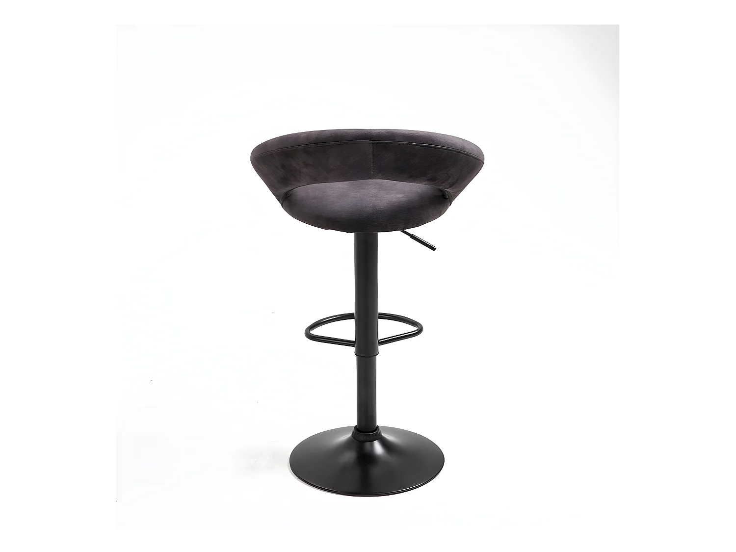 Barhocker 2er-Set höhenverstellbar - Stoff & Metall - Anthrazit - VANJA