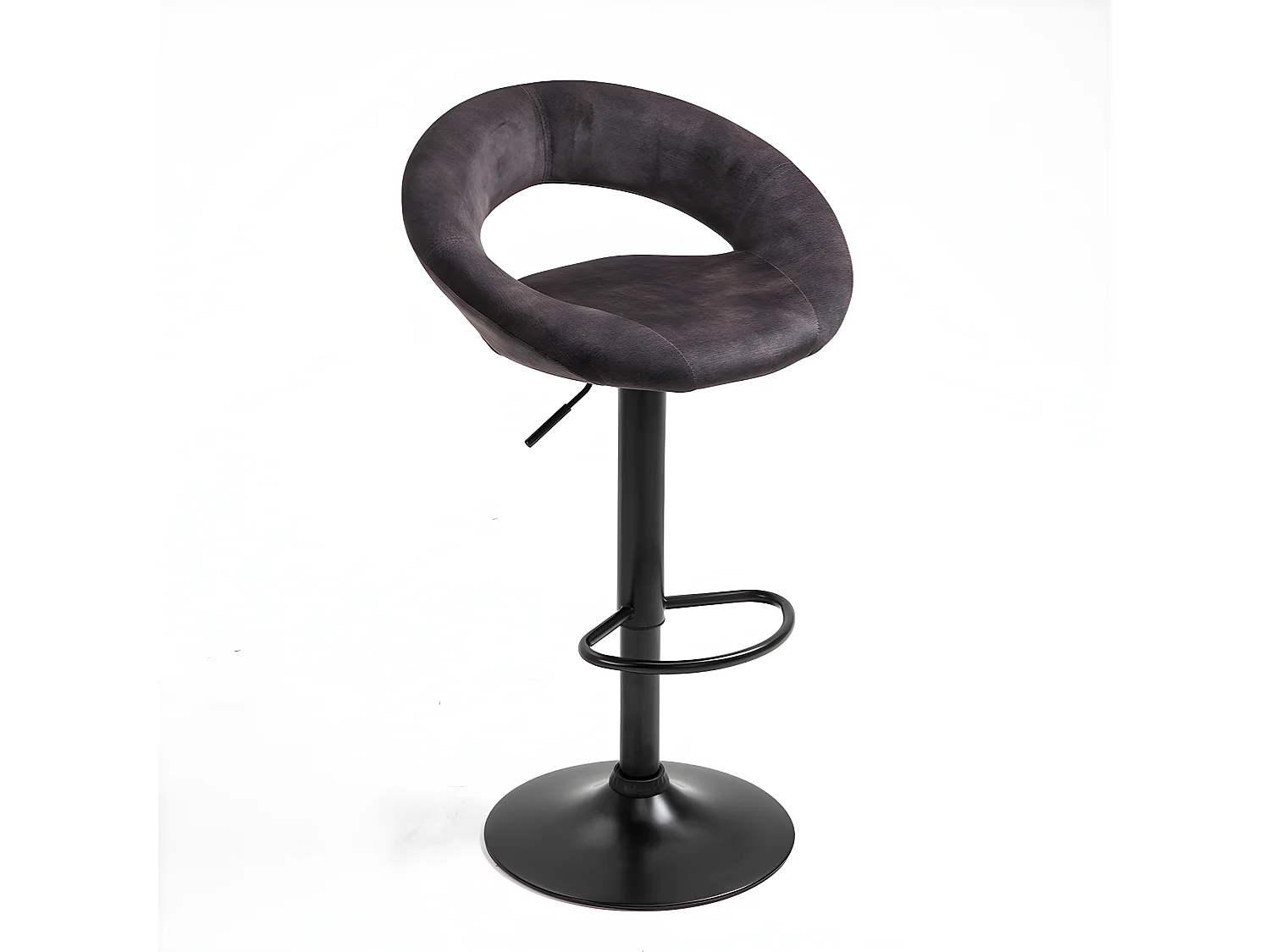 Conjunto de 2 bancos altos, ajustáveis ​​em altura - tecido e metal - antracite - VANJA