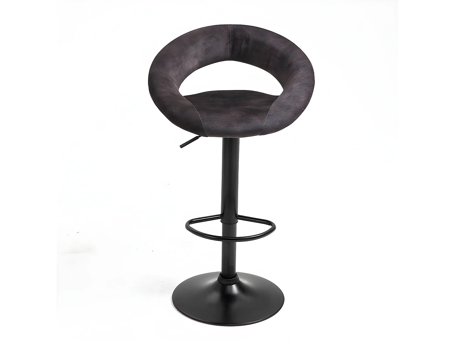 Conjunto de 2 bancos altos, ajustáveis ​​em altura - tecido e metal - antracite - VANJA