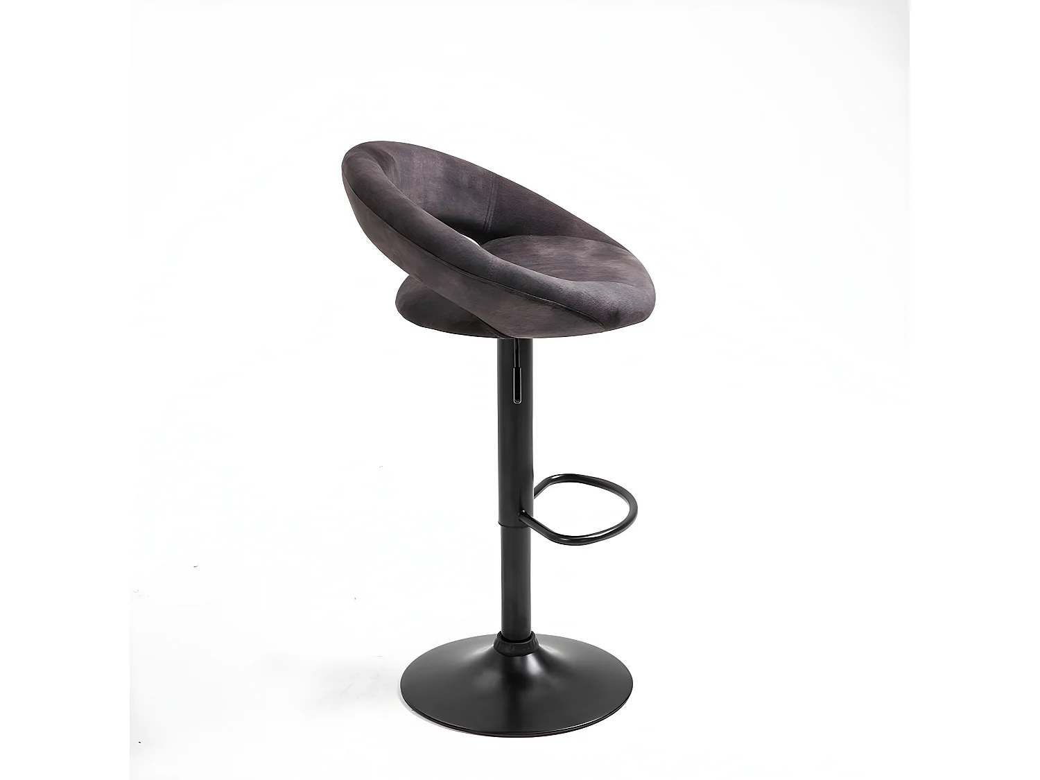 Conjunto de 2 bancos altos, ajustáveis ​​em altura - tecido e metal - antracite - VANJA