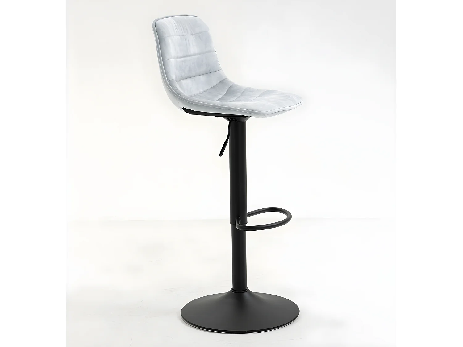 Set van 2 in hoogte verstelbare barkrukken - Stof & metaal - Lichtgrijs - TITUS