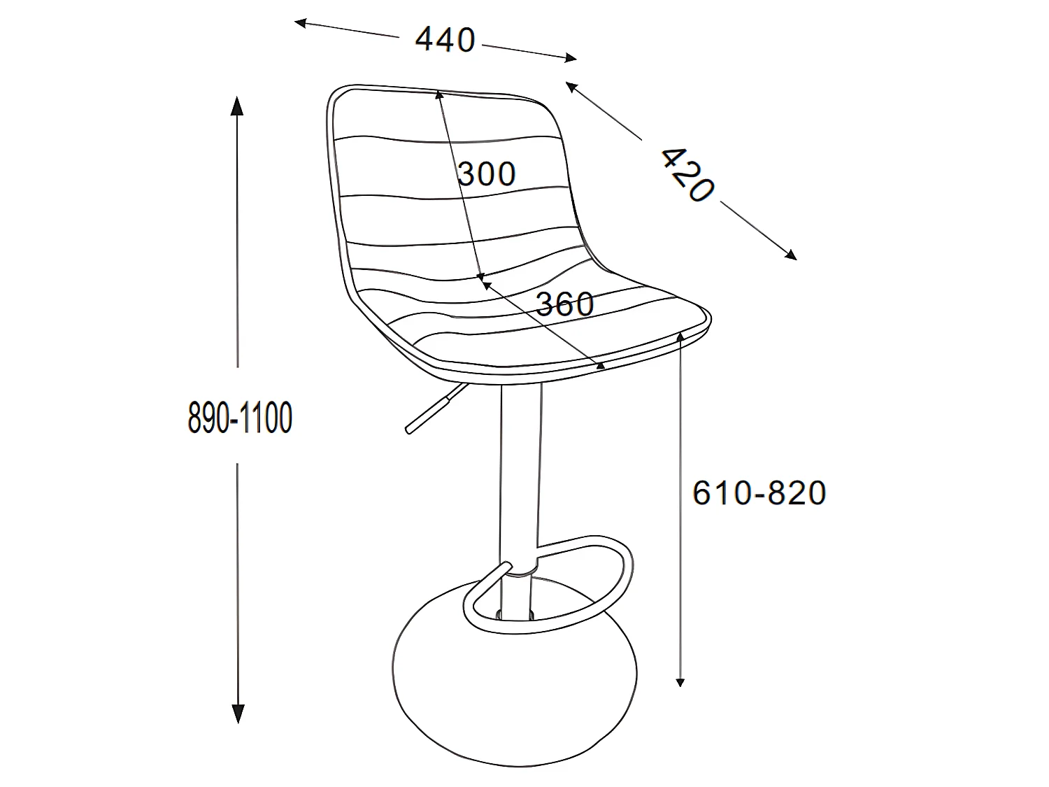 Set van 2 in hoogte verstelbare barkrukken - Stof & metaal - Lichtgrijs - TITUS