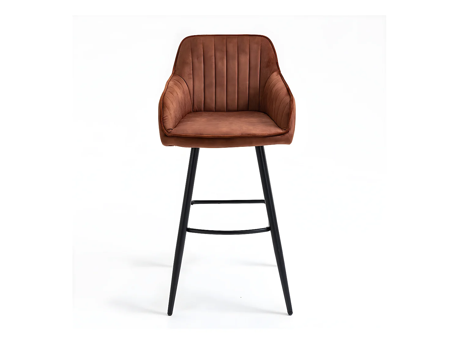 Barhocker 2er-Set - Stoff & Metall - Braun - BOND