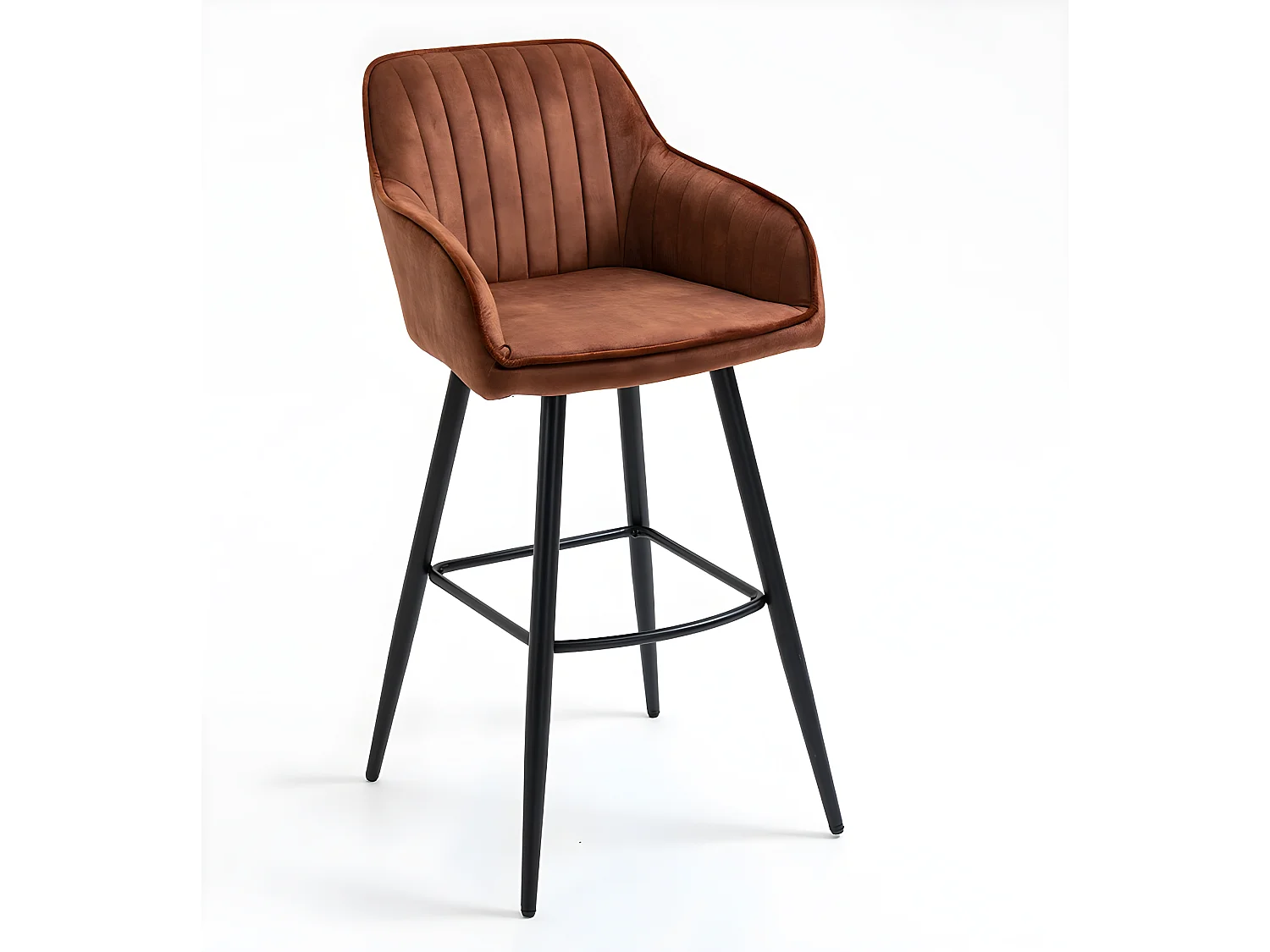 Barkruk set van 2 - stof & metaal - bruin - BOND