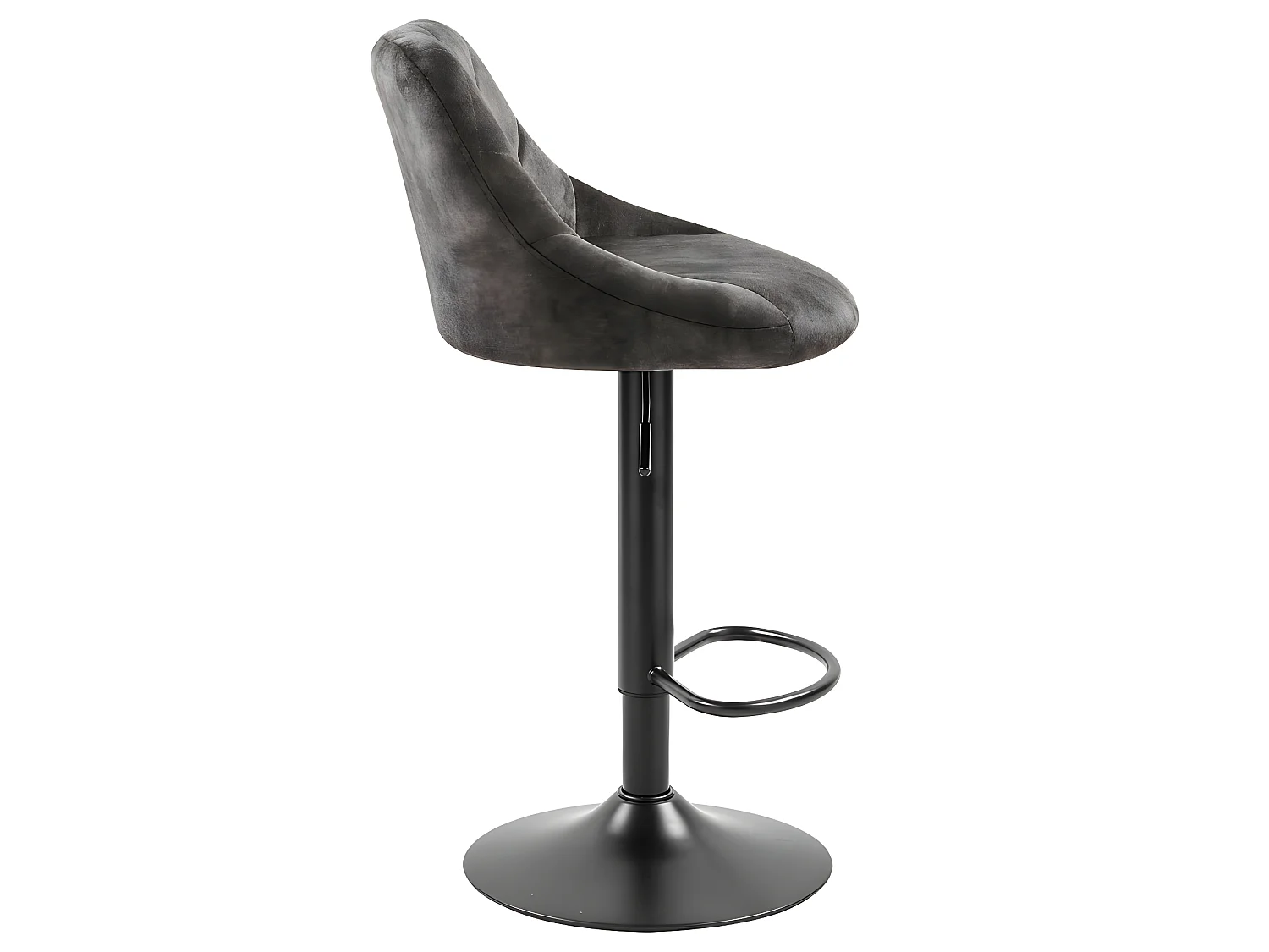 Conjunto de 2 bancos de bar, altura ajustável - tecido e metal - antracite - TRACER