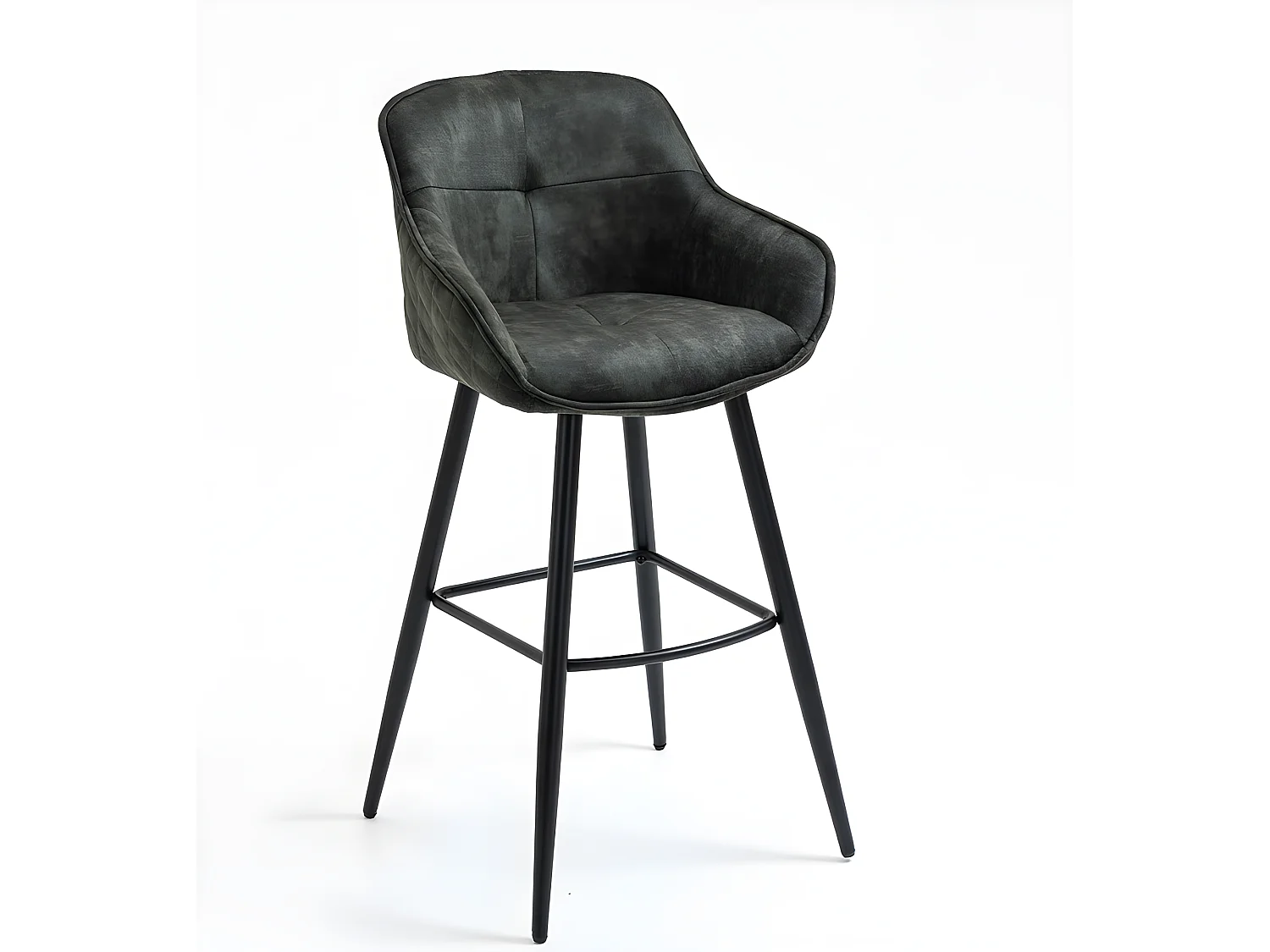 Barkruk set van 2 - stof & metaal - donkergroen - SHERRY