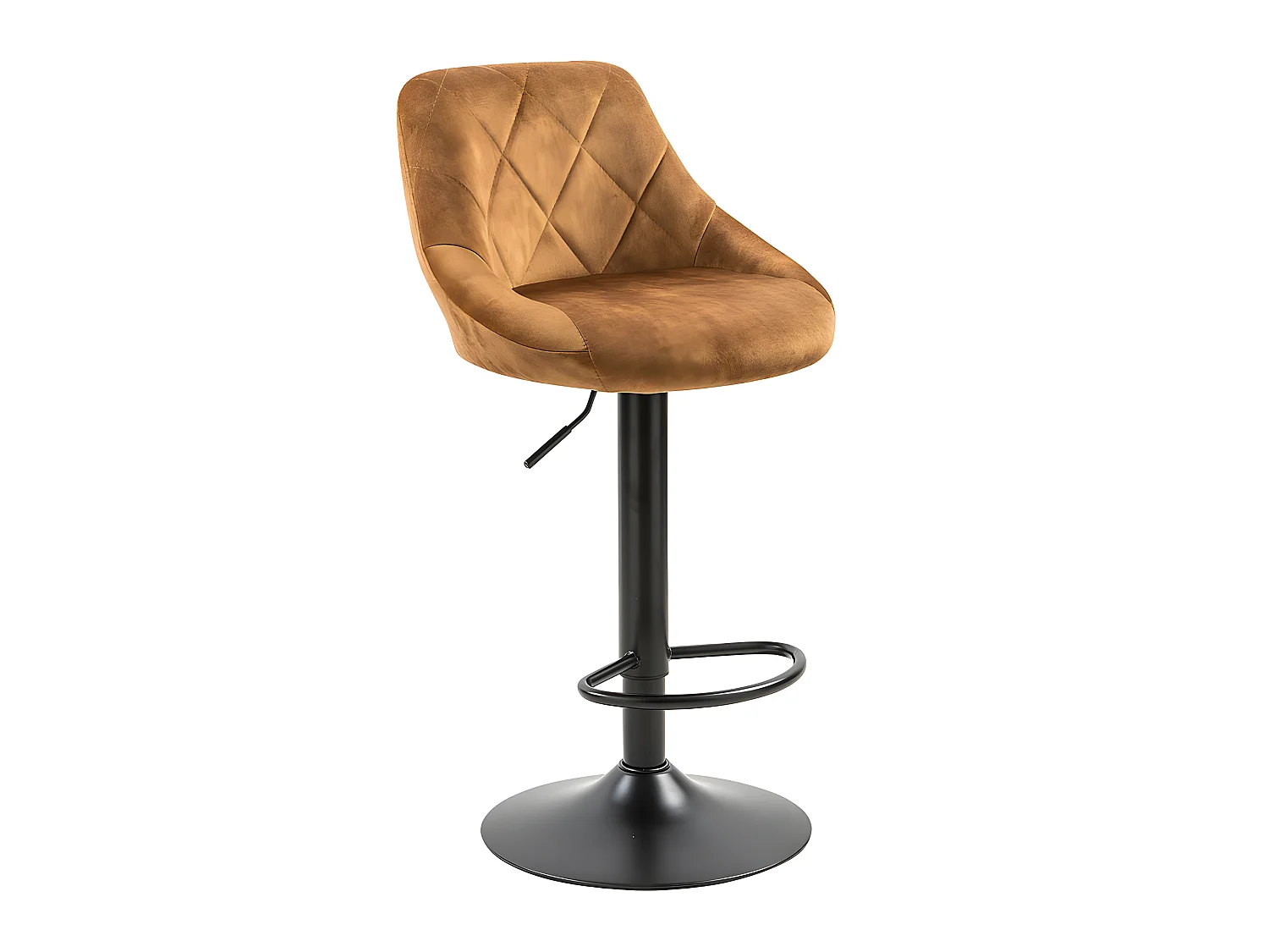 Barhocker 2er-Set höhenverstellbar - Stoff & Metall - Dunkelgelb - TRACER