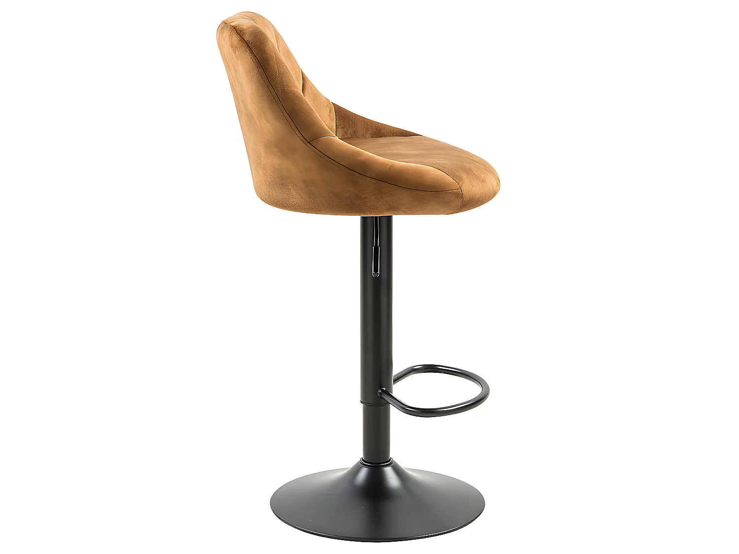 Conjunto de 2 bancos de bar, altura ajustável - tecido e metal - amarelo escuro - TRACER