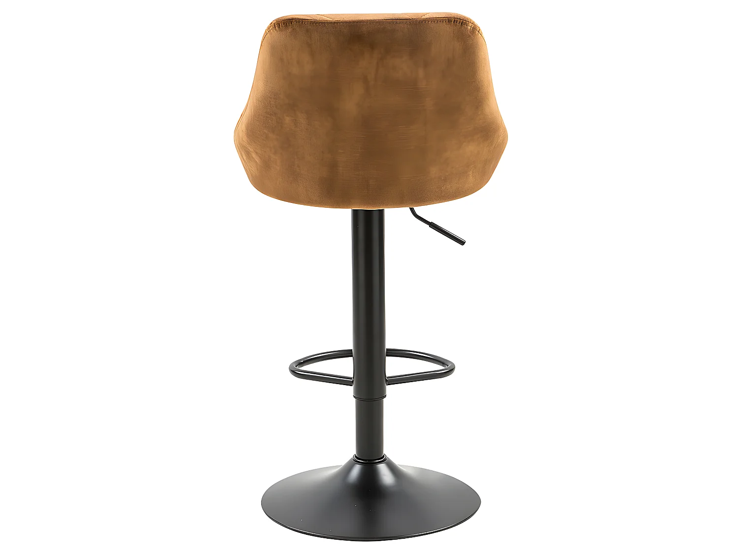 Conjunto de 2 bancos de bar, altura ajustável - tecido e metal - amarelo escuro - TRACER