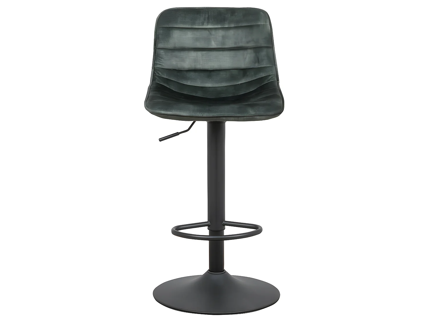 Set di 2 sgabelli da bar regolabili in altezza - Tessuto e metallo - Verde scuro - TITUS