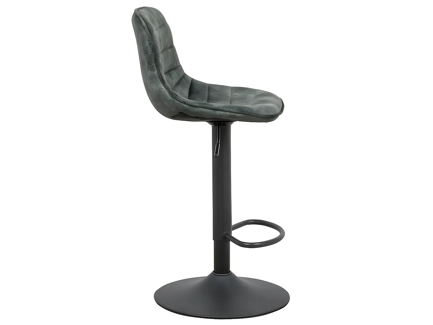 Set di 2 sgabelli da bar regolabili in altezza - Tessuto e metallo - Verde scuro - TITUS