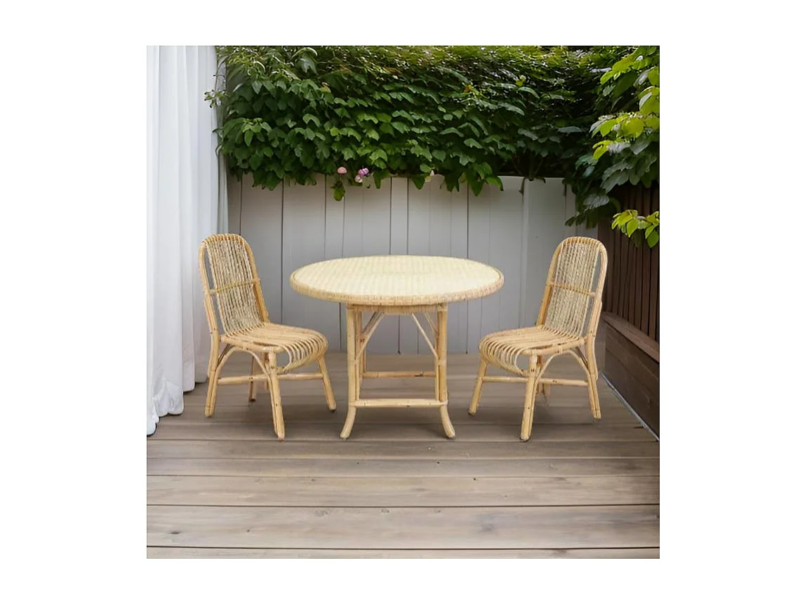 Table ronde en rotin naturel Ø 80