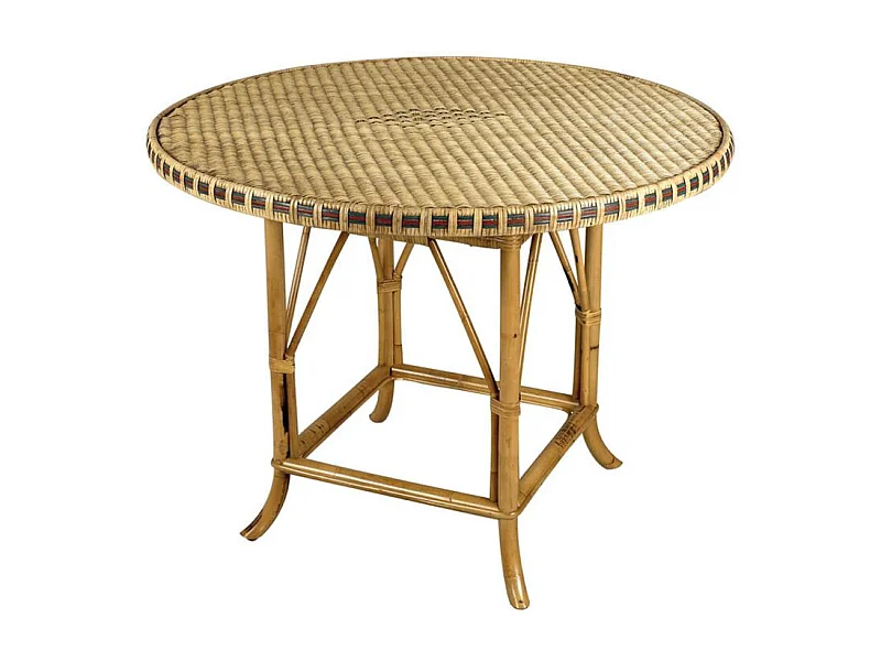 Table ronde en rotin patiné et coloré Surabaya Ø 100