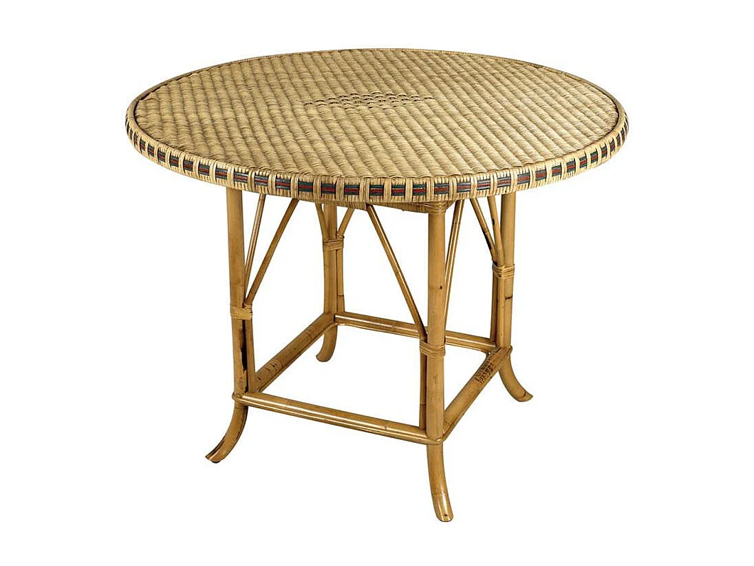 Table ronde en rotin patiné et coloré Surabaya Ø 100