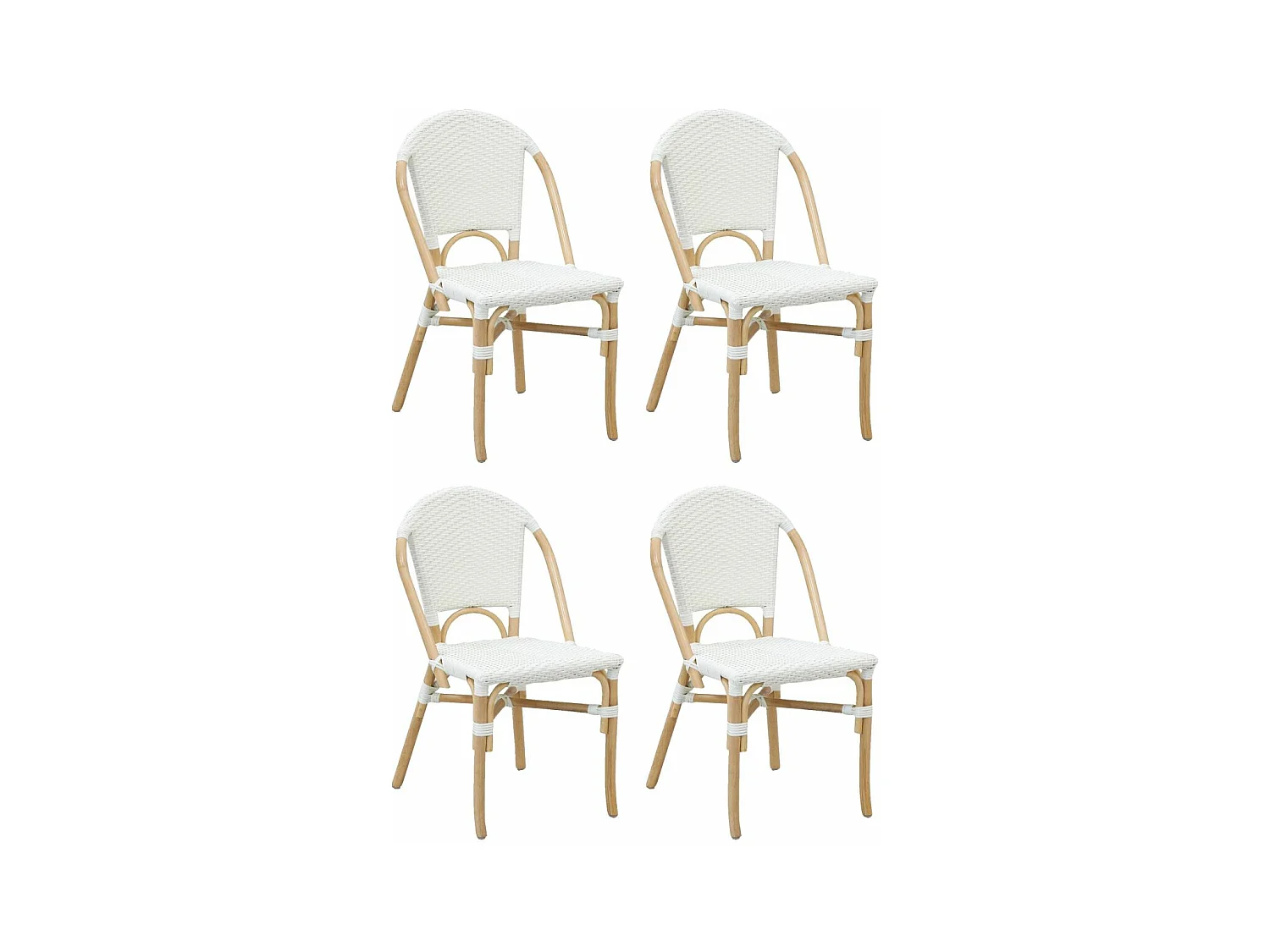 Chaise d'extérieur en rotin et résine (Lot de 4)