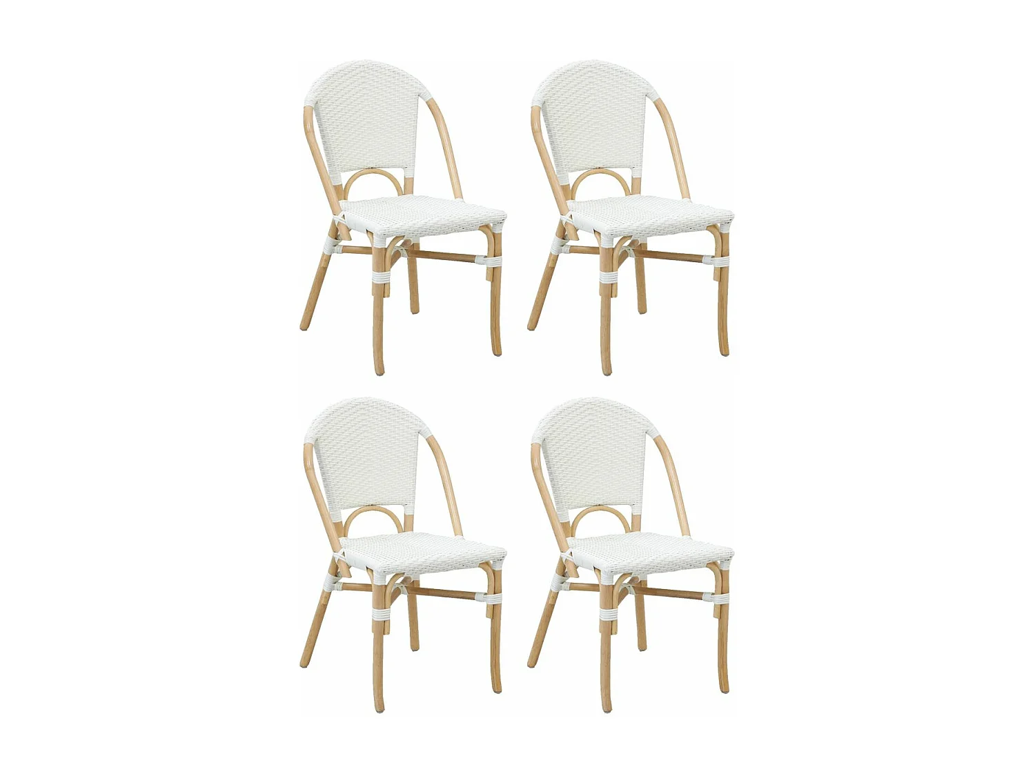 Chaise d'extérieur en rotin et résine (Lot de 4)