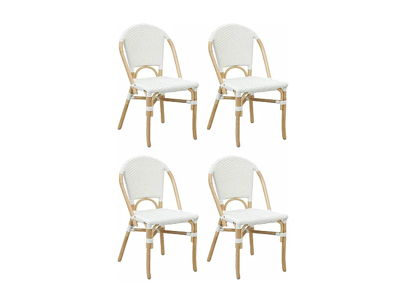 Chaise d'extérieur en rotin et résine (Lot de 4)