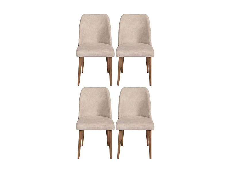 Chaises en velours et métal Nova (Lot de 4)