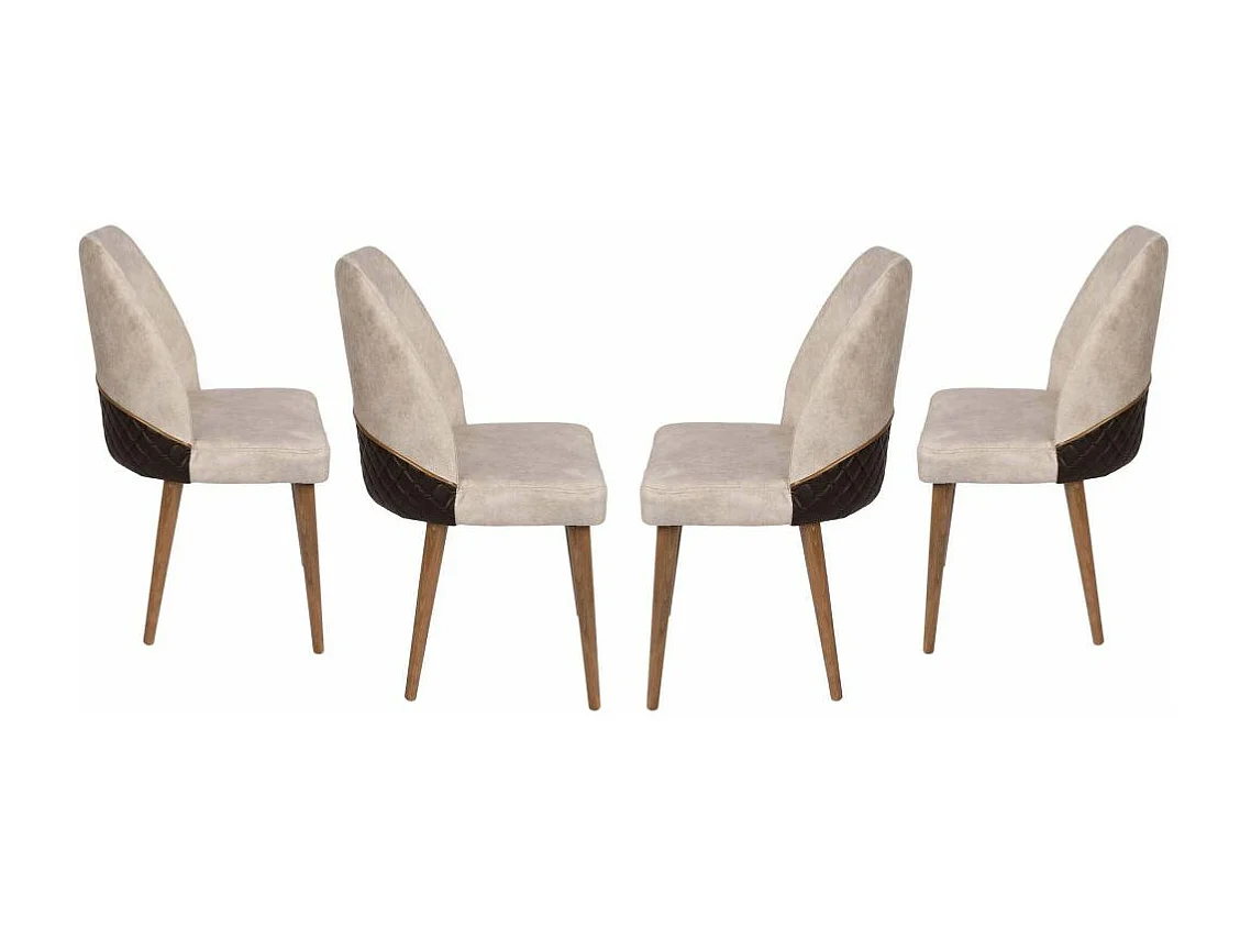 Chaises en velours et métal Nova (Lot de 4)