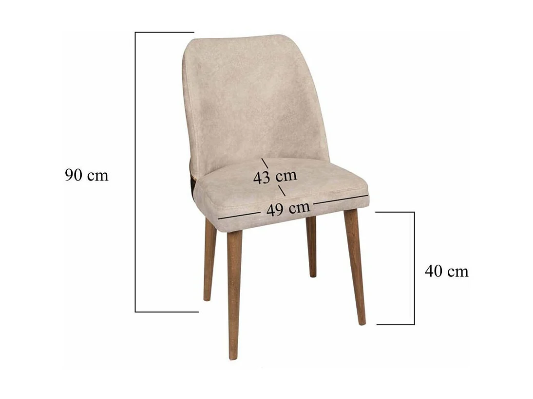 Chaises en velours et métal Nova (Lot de 4)