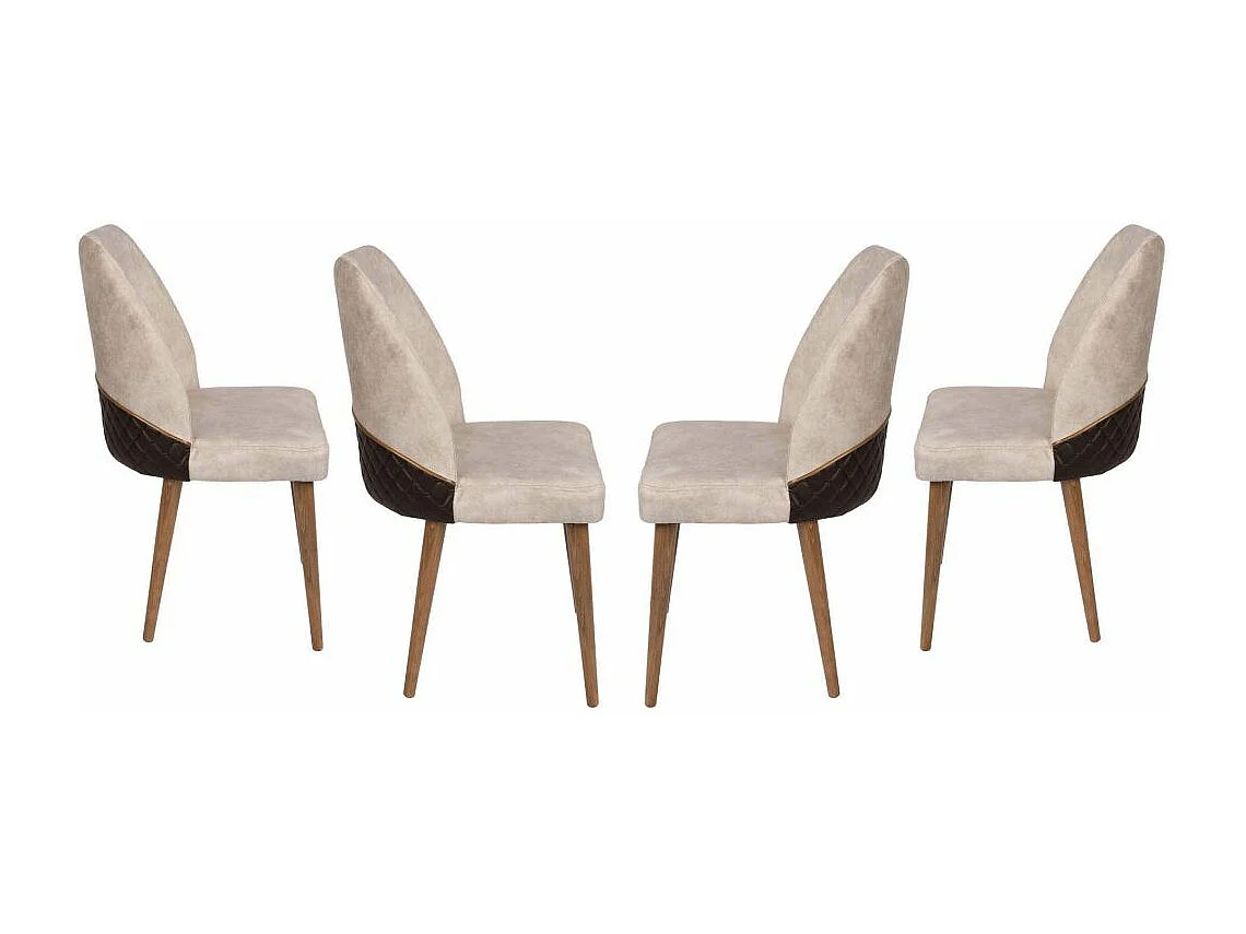 Chaises en velours et métal Nova (Lot de 4)