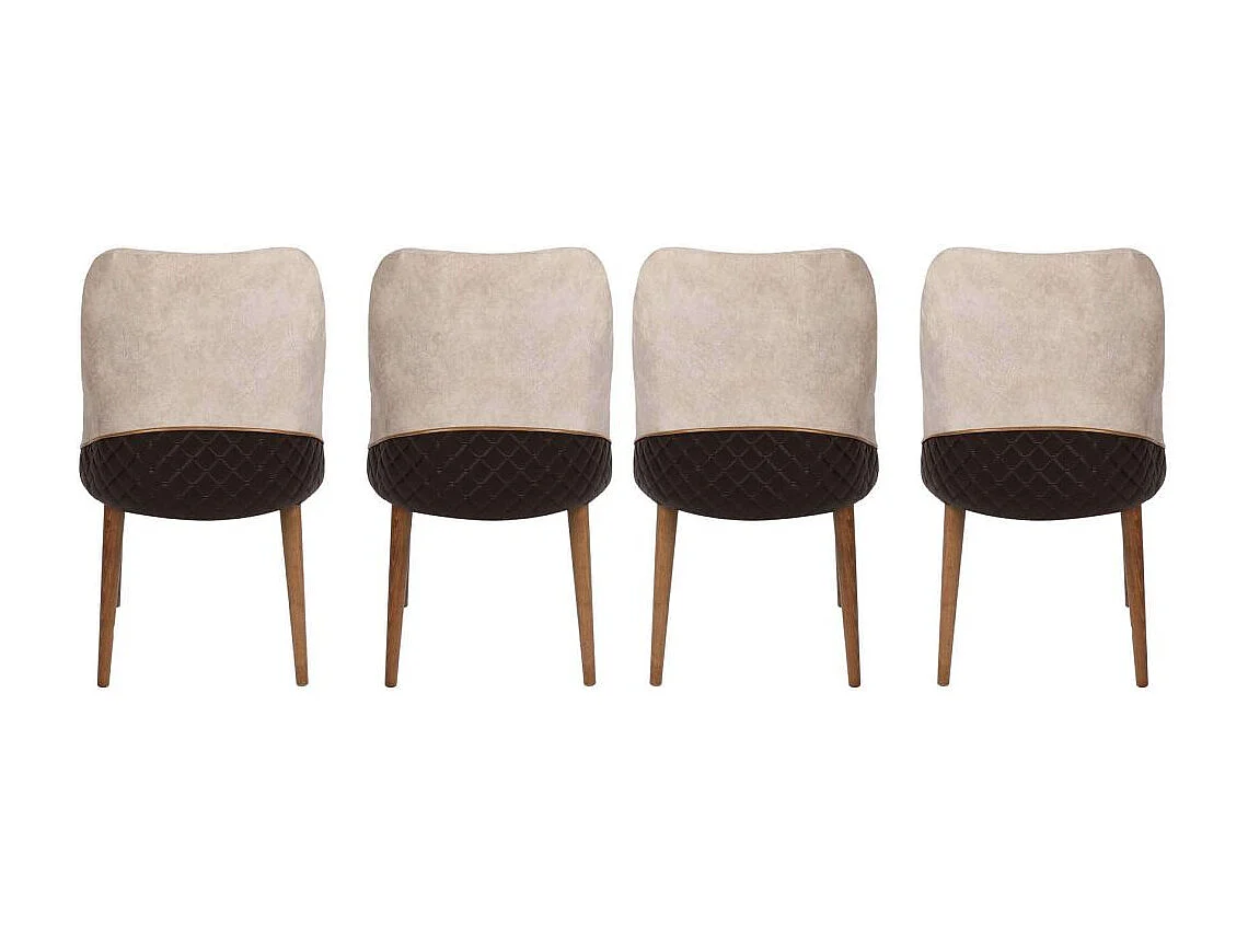 Chaises en velours et métal Nova (Lot de 4)