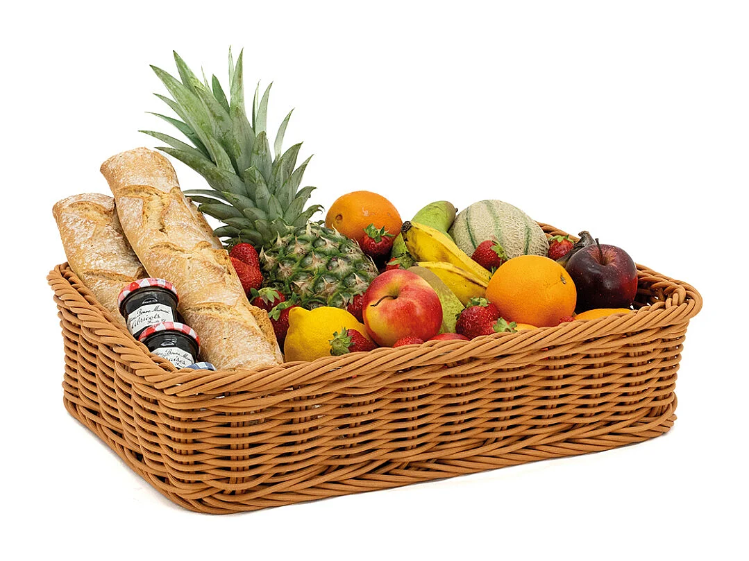 Manne en rotin synthétique marron L40